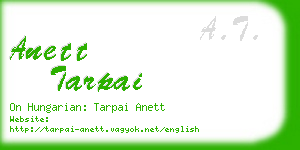 anett tarpai business card